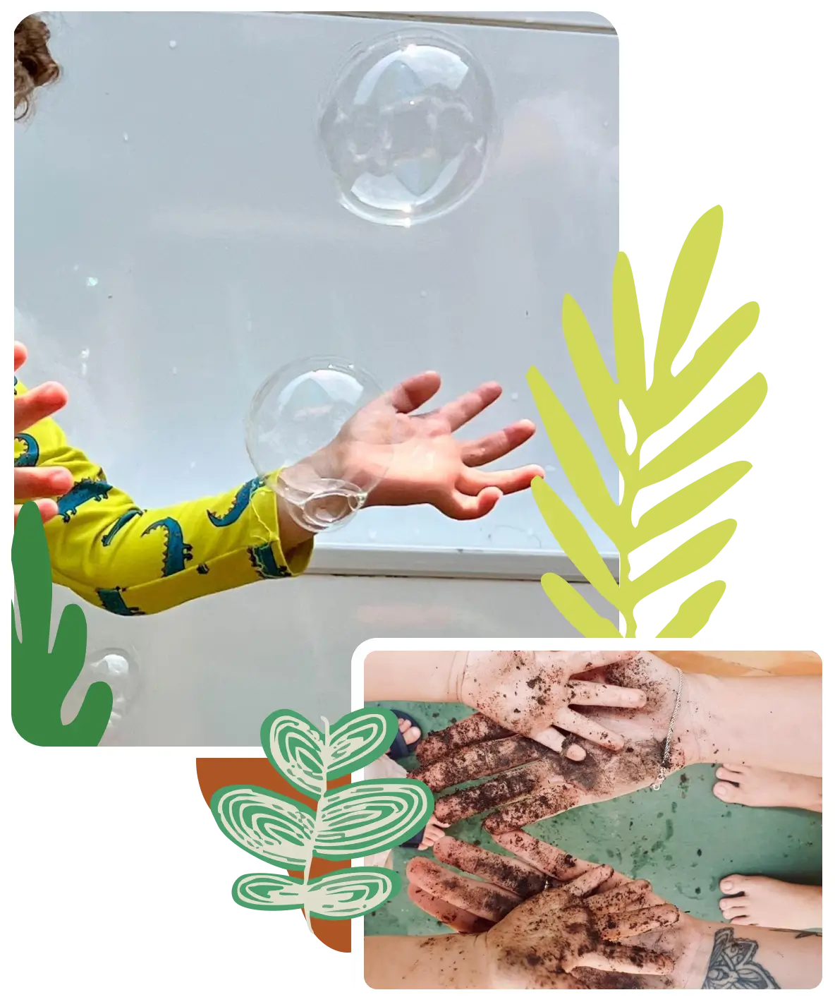 Crianças brincando no chão